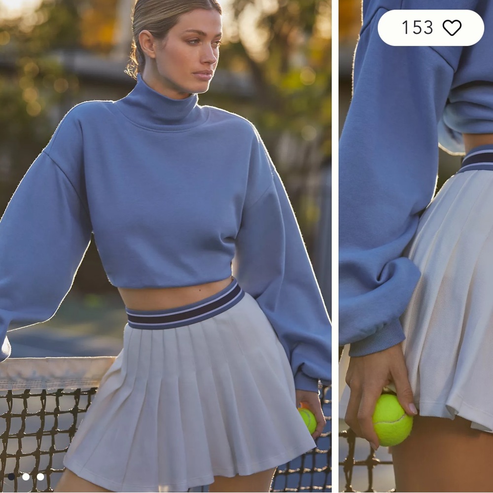 The upside bounce Cordova mini skirt in white and blue